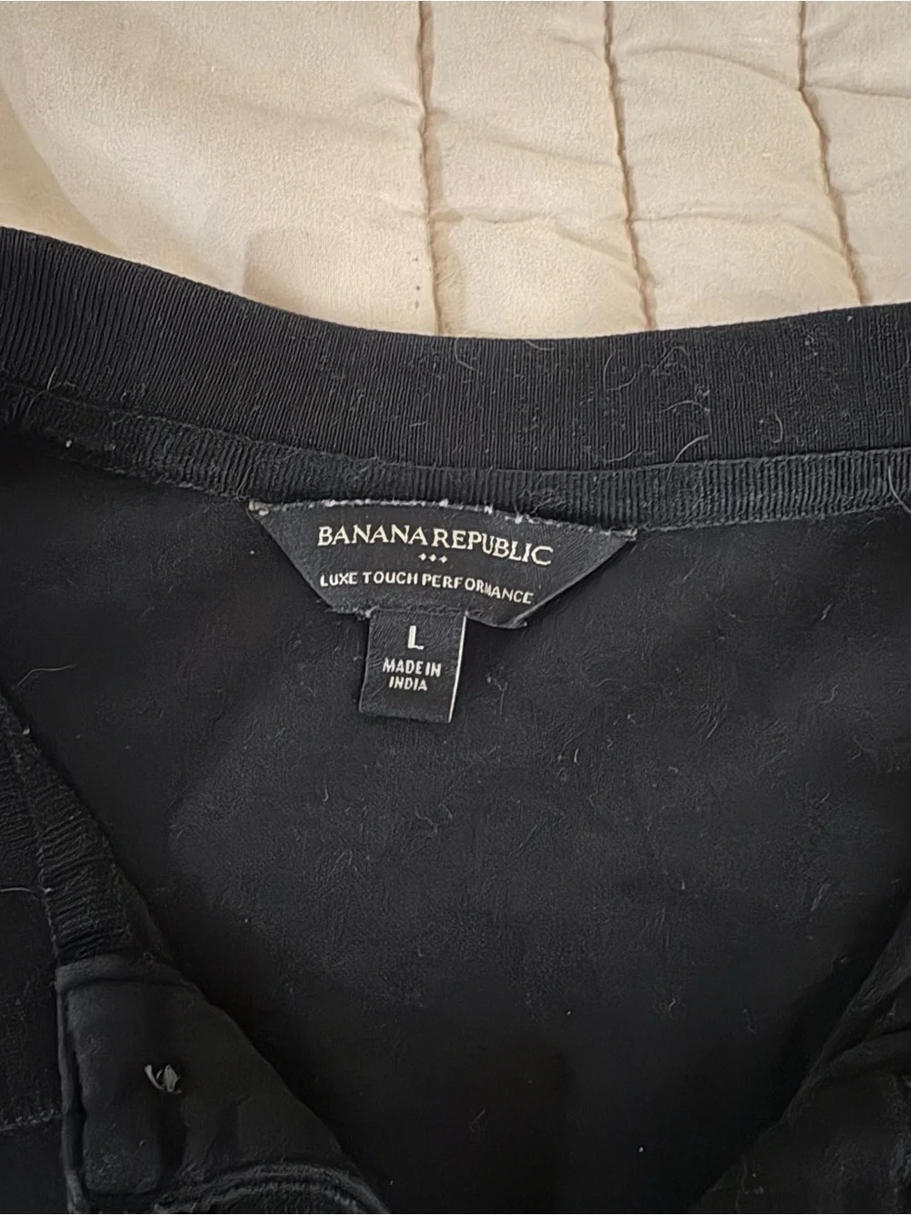 Banana Republic Men’s Black Polo with White Trim